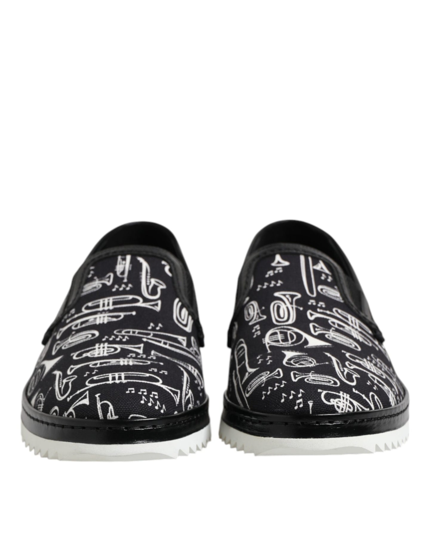 Dolce & Gabbana Black Slip On Printed Men Loafers Shoes