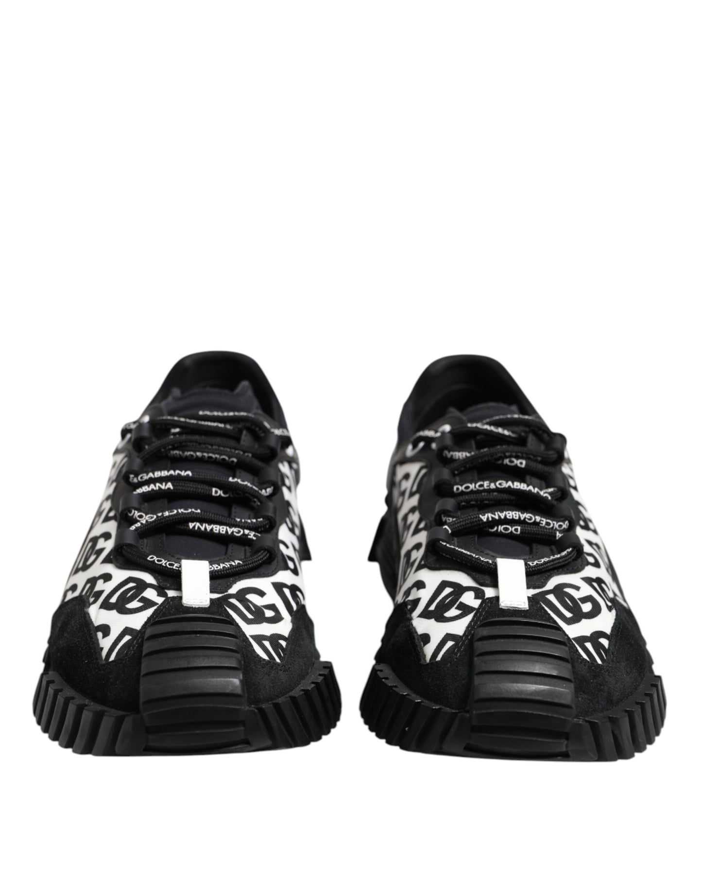 Dolce & Gabbana Black Logo Lace Up Low Top NS1 Sneakers Shoes