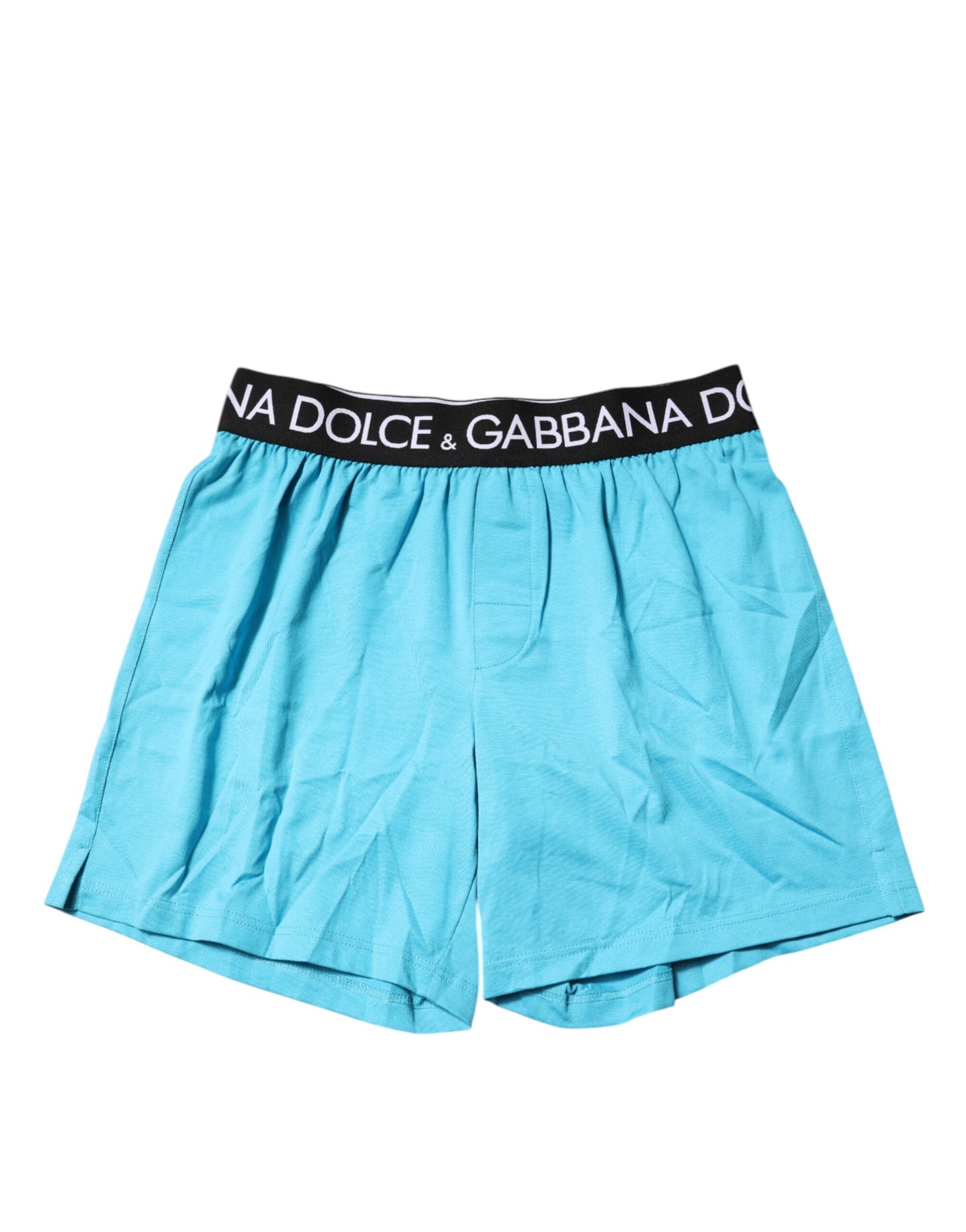 Dolce & Gabbana Blue Logo Waist Regular Boxer Shorts Underwear