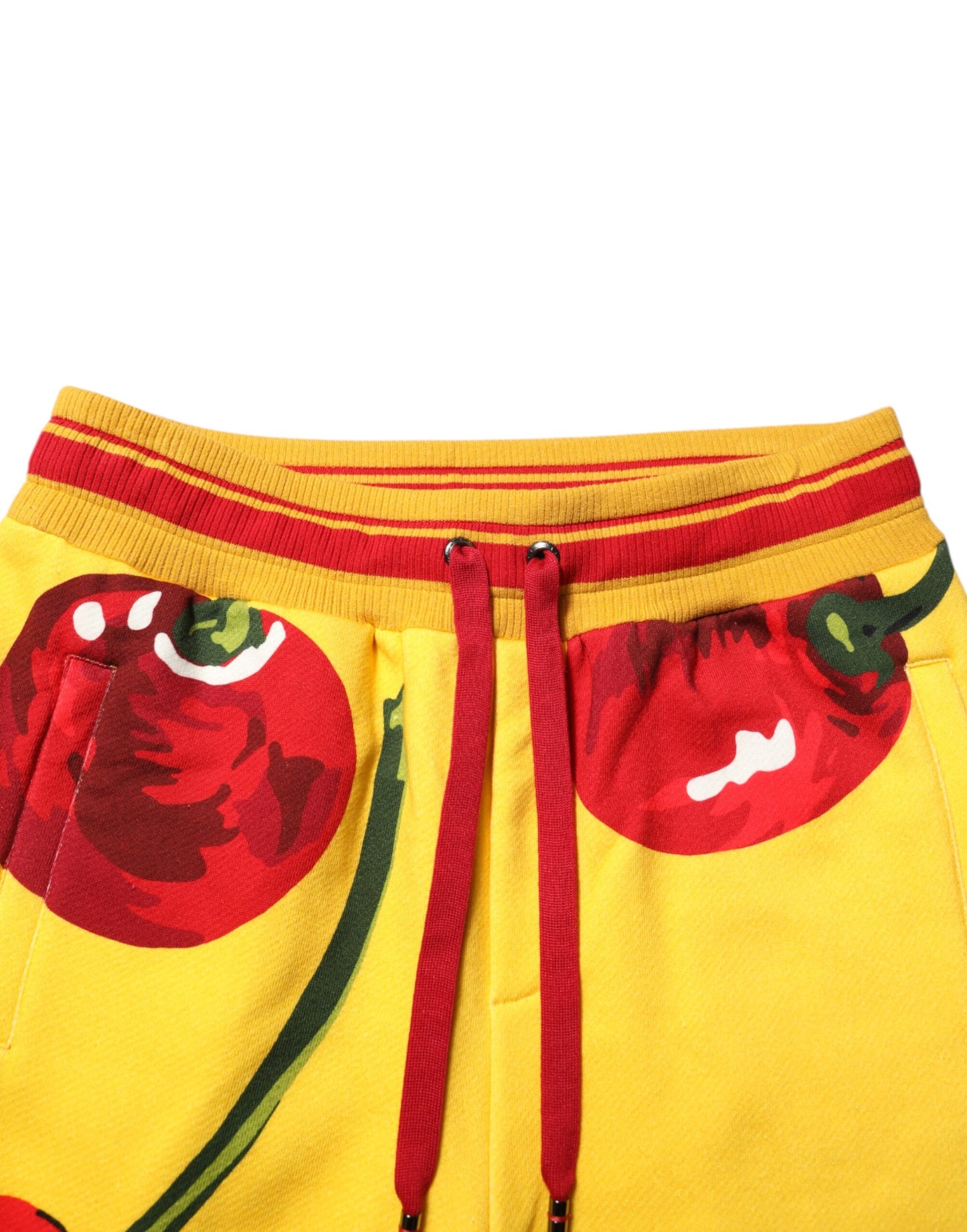 Dolce & Gabbana Yellow Cherry Print Jogger Sweatpants Pants