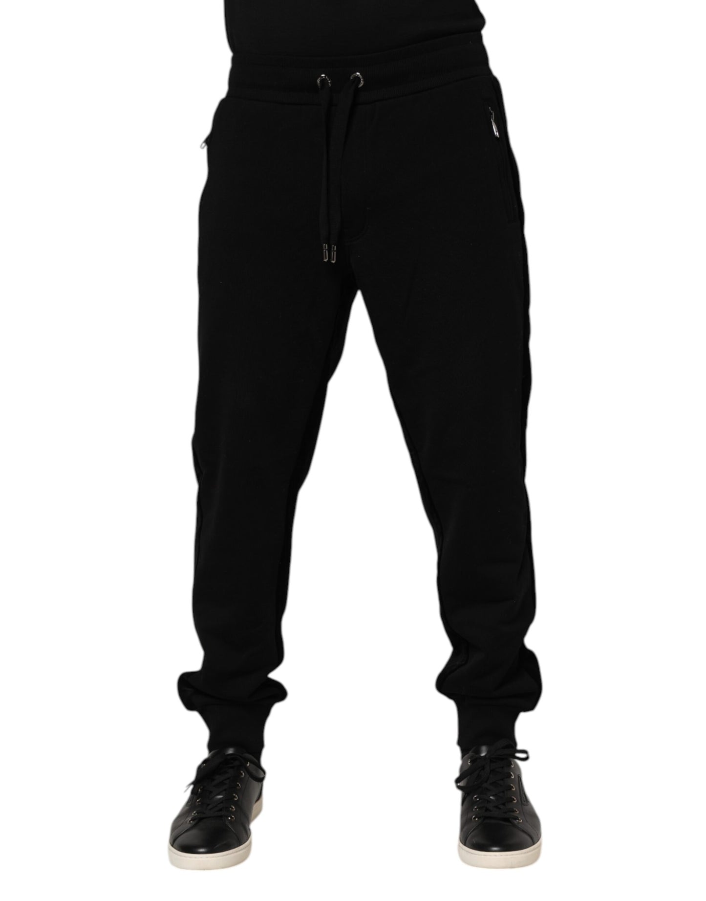Dolce & Gabbana Black Cotton Men Jogger Sweatpants Pants