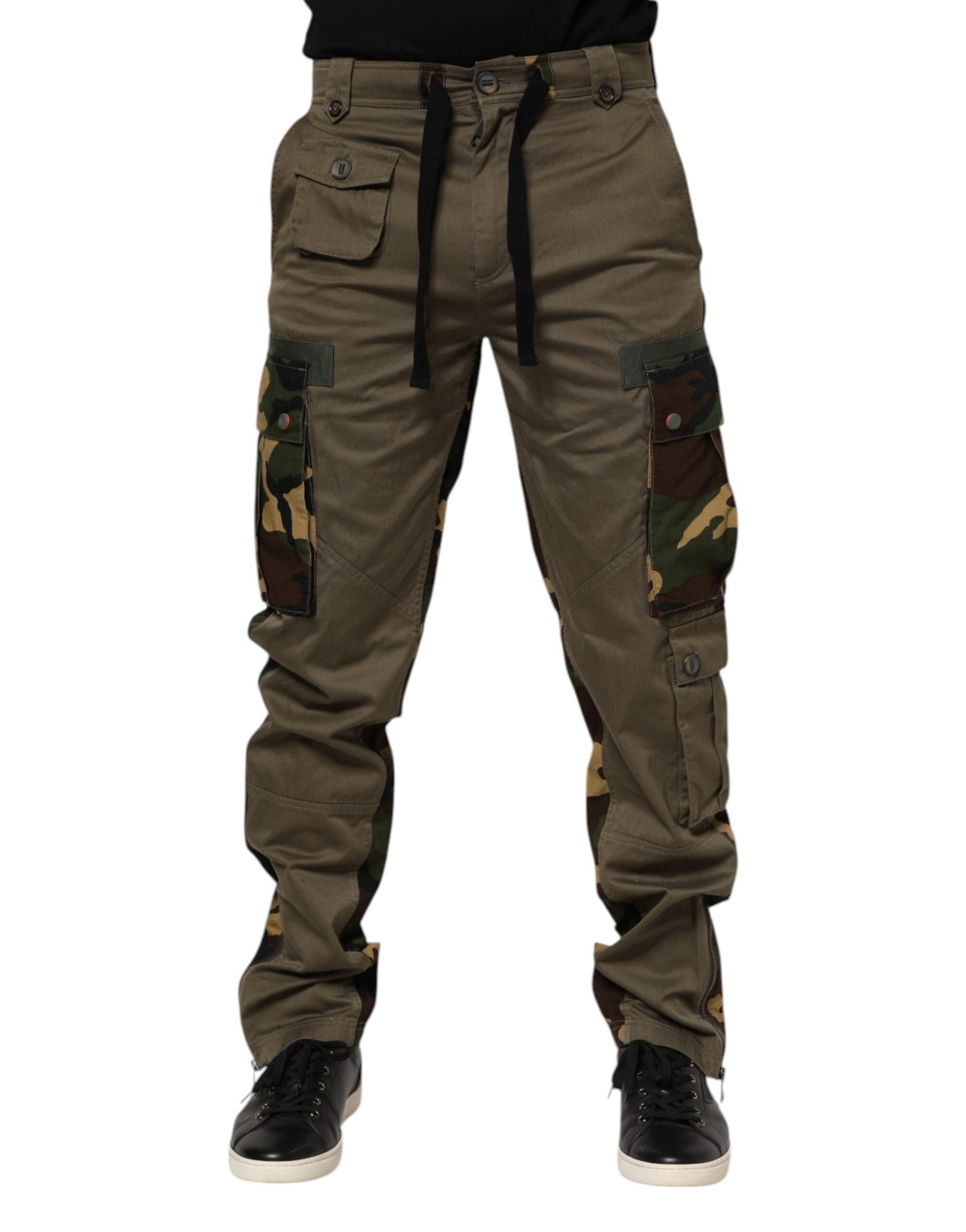 Dolce & Gabbana Brown Cotton Camouflage Cargo Pants