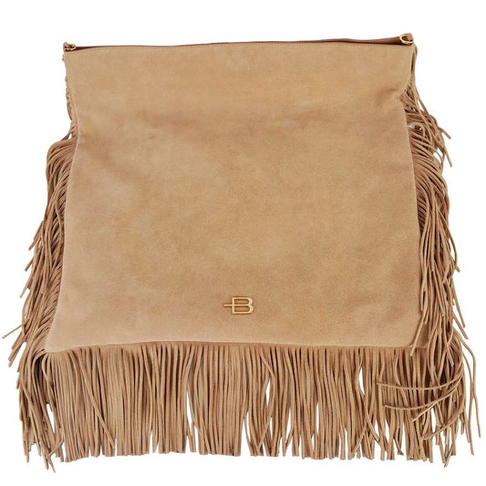 Baldinini Trend Beige Calfskin Shoulder Bag