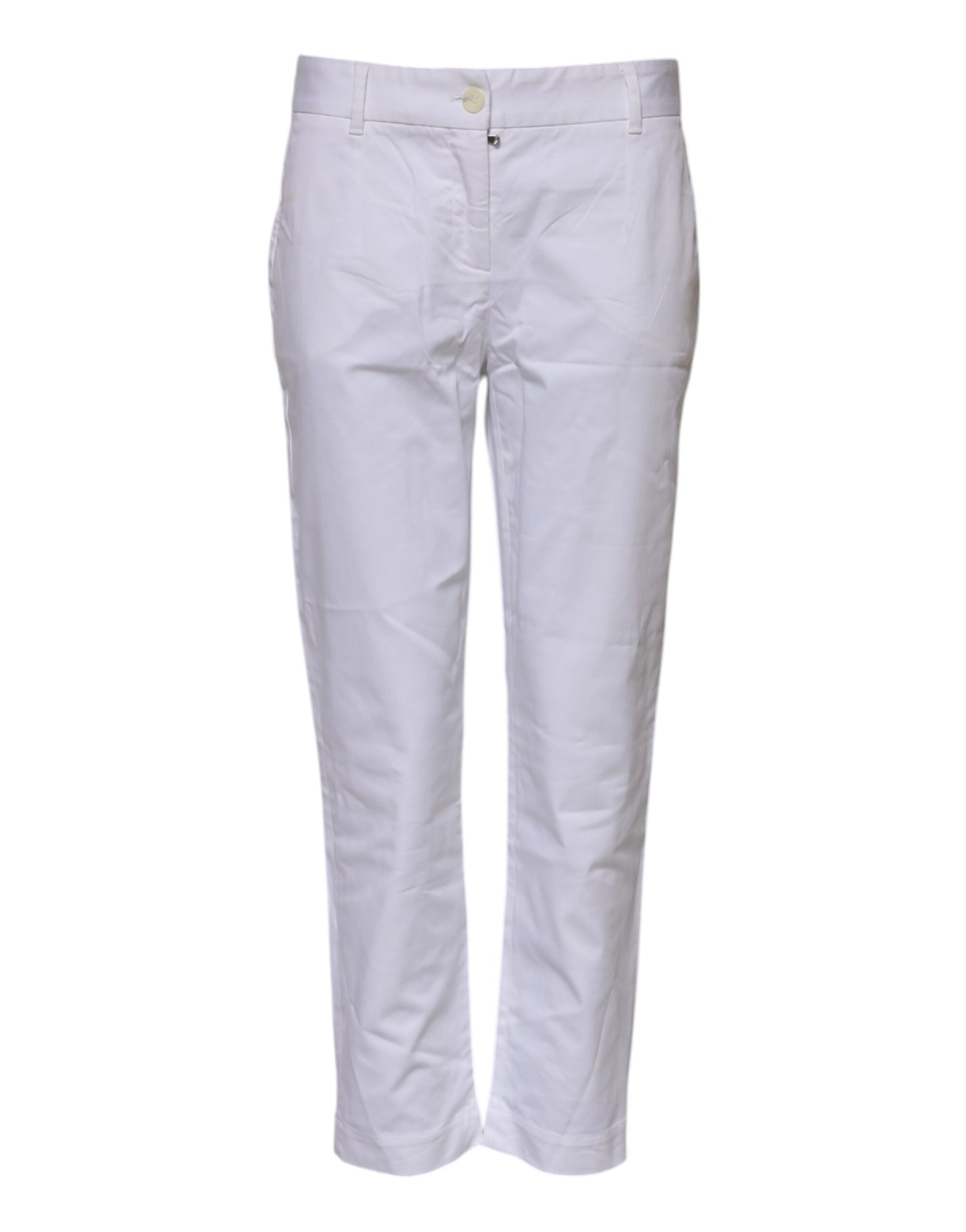 Dolce & Gabbana White Cotton Stretch Mid Waist Jeans