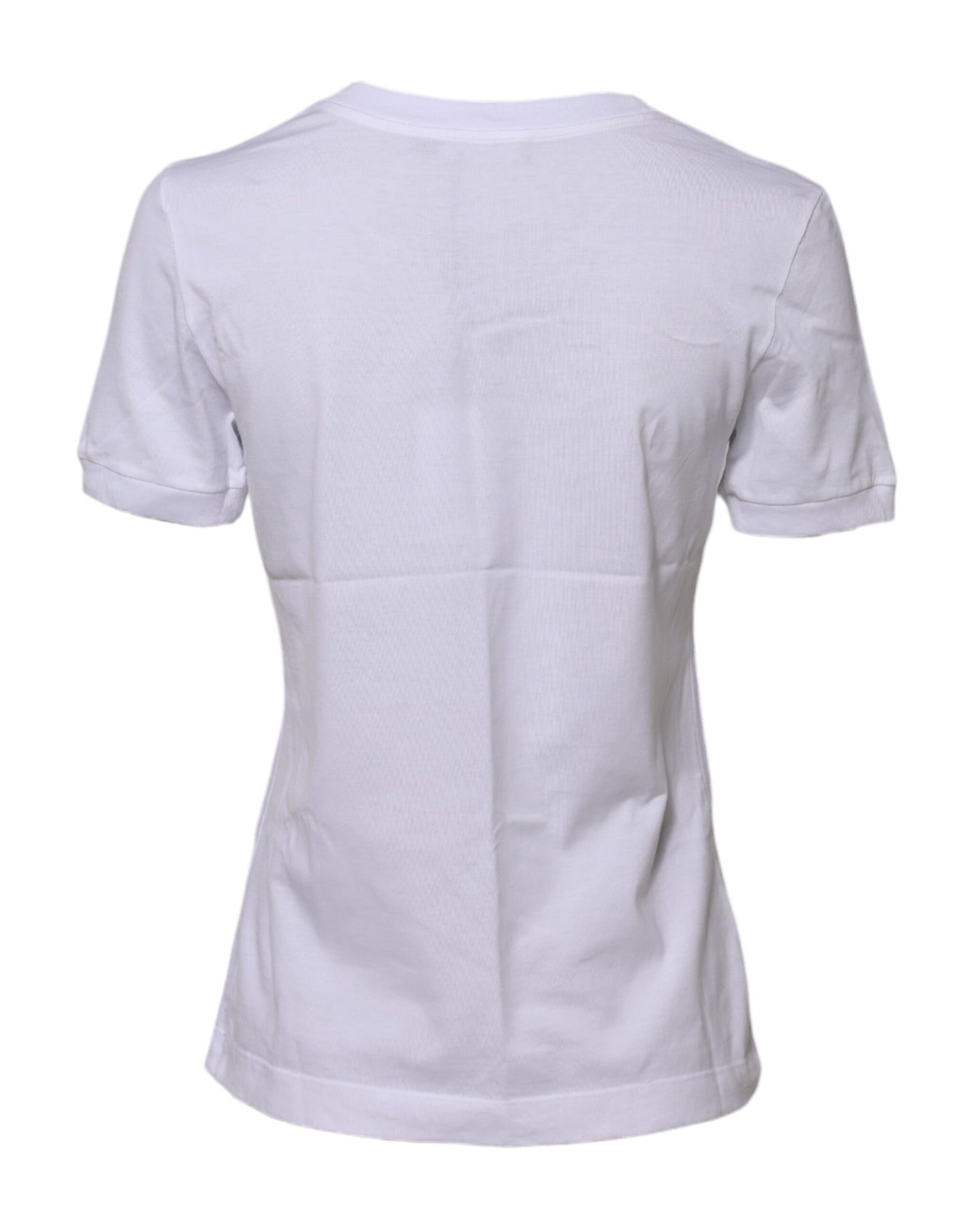 Dolce & Gabbana White Cotton Round Neck Short Sleeves T-shirt