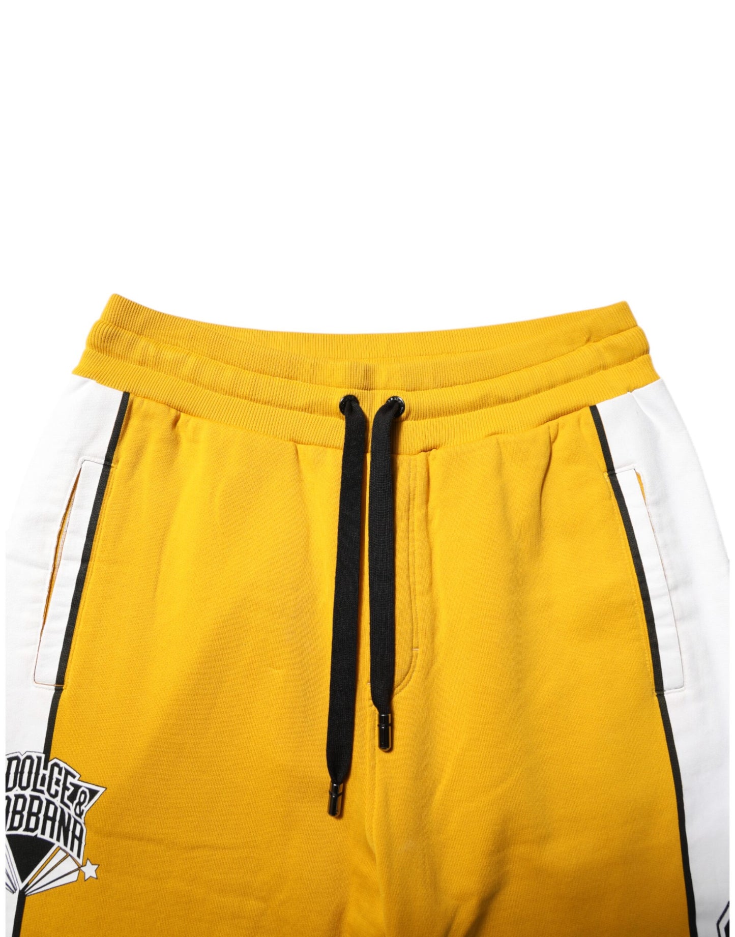 Dolce & Gabbana Yellow Cotton Logo Jogger Sweatpants Pants