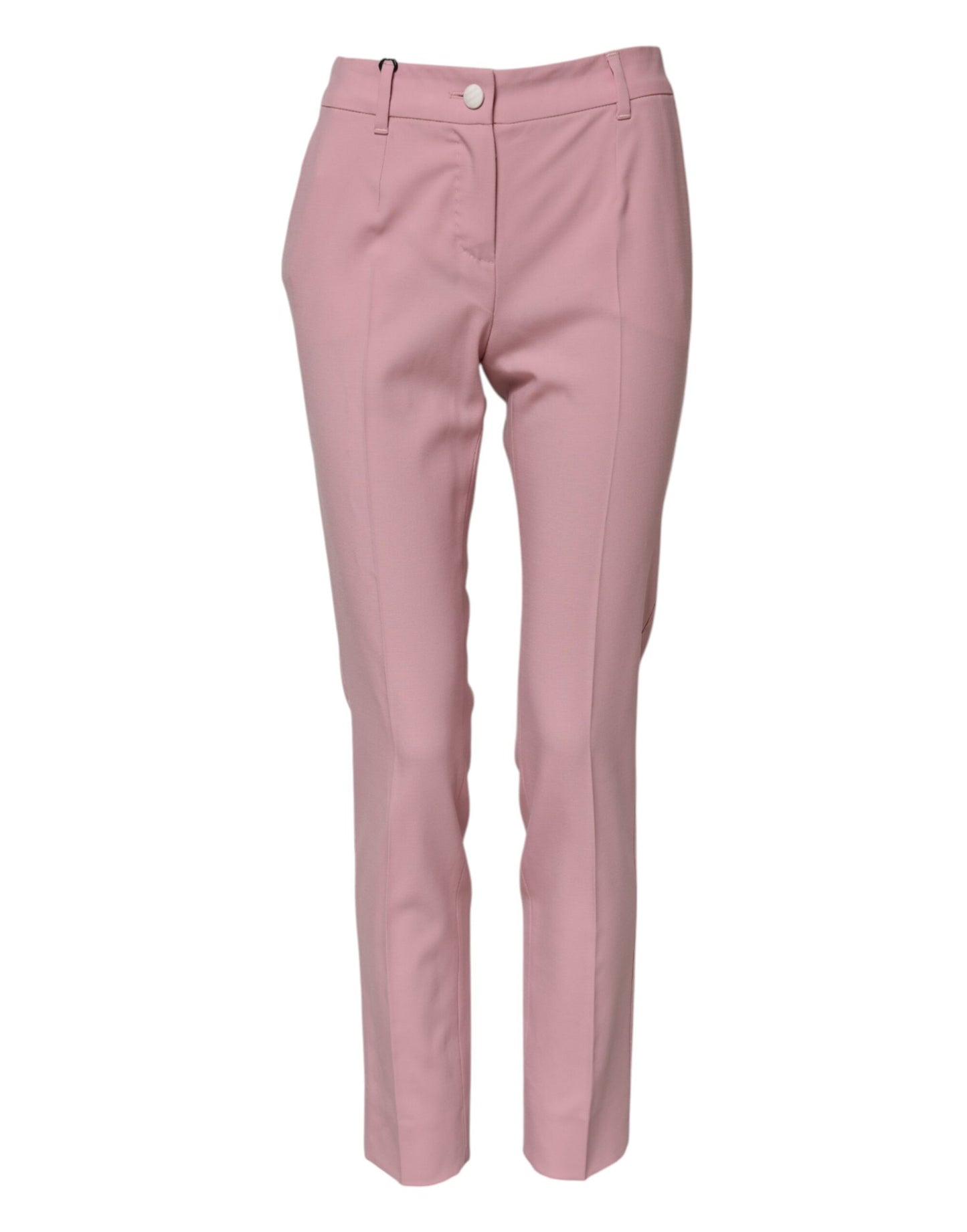 Dolce & Gabbana Pink Wool High Waist Tapered Pants