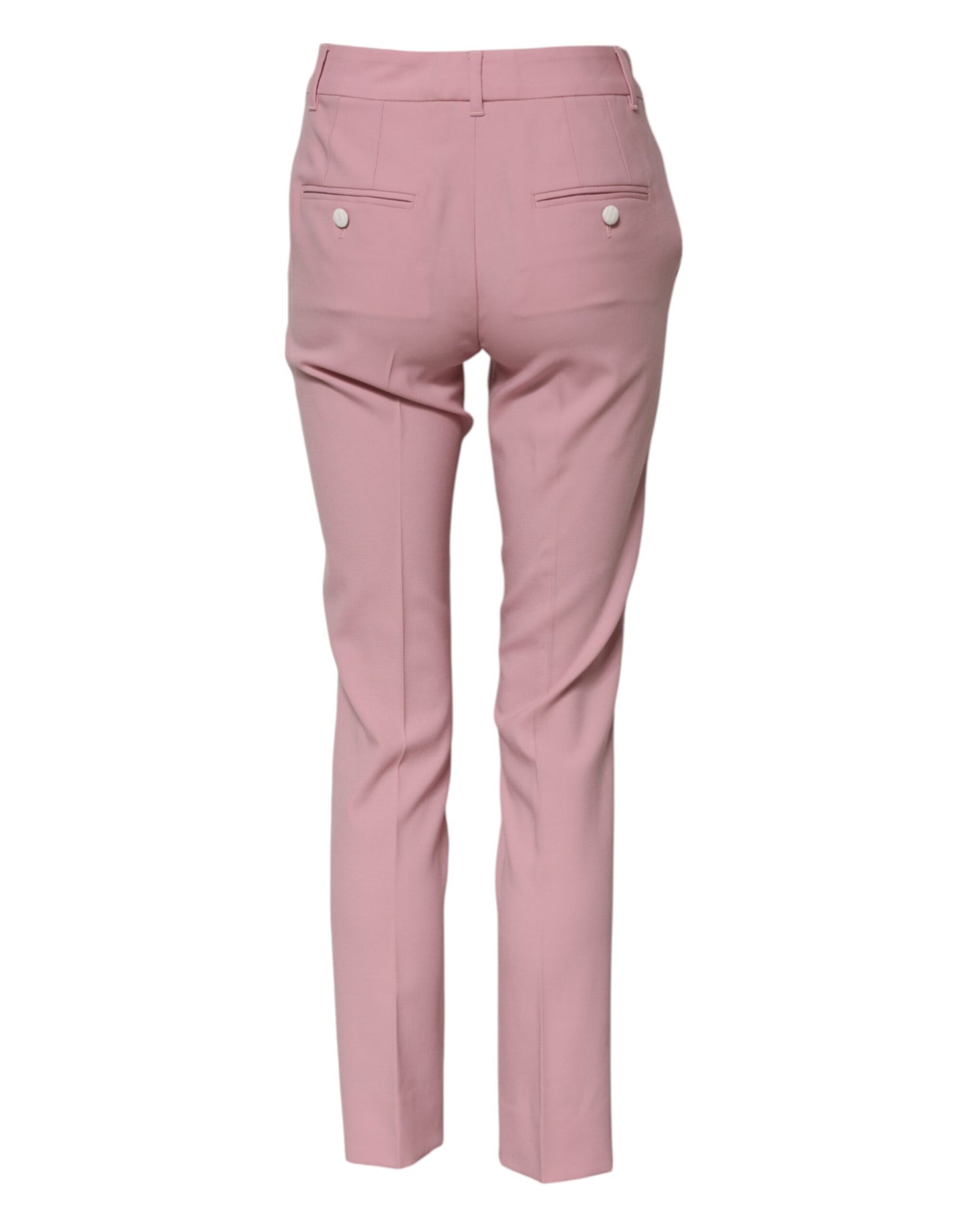 Dolce & Gabbana Pink Wool High Waist Tapered Pants
