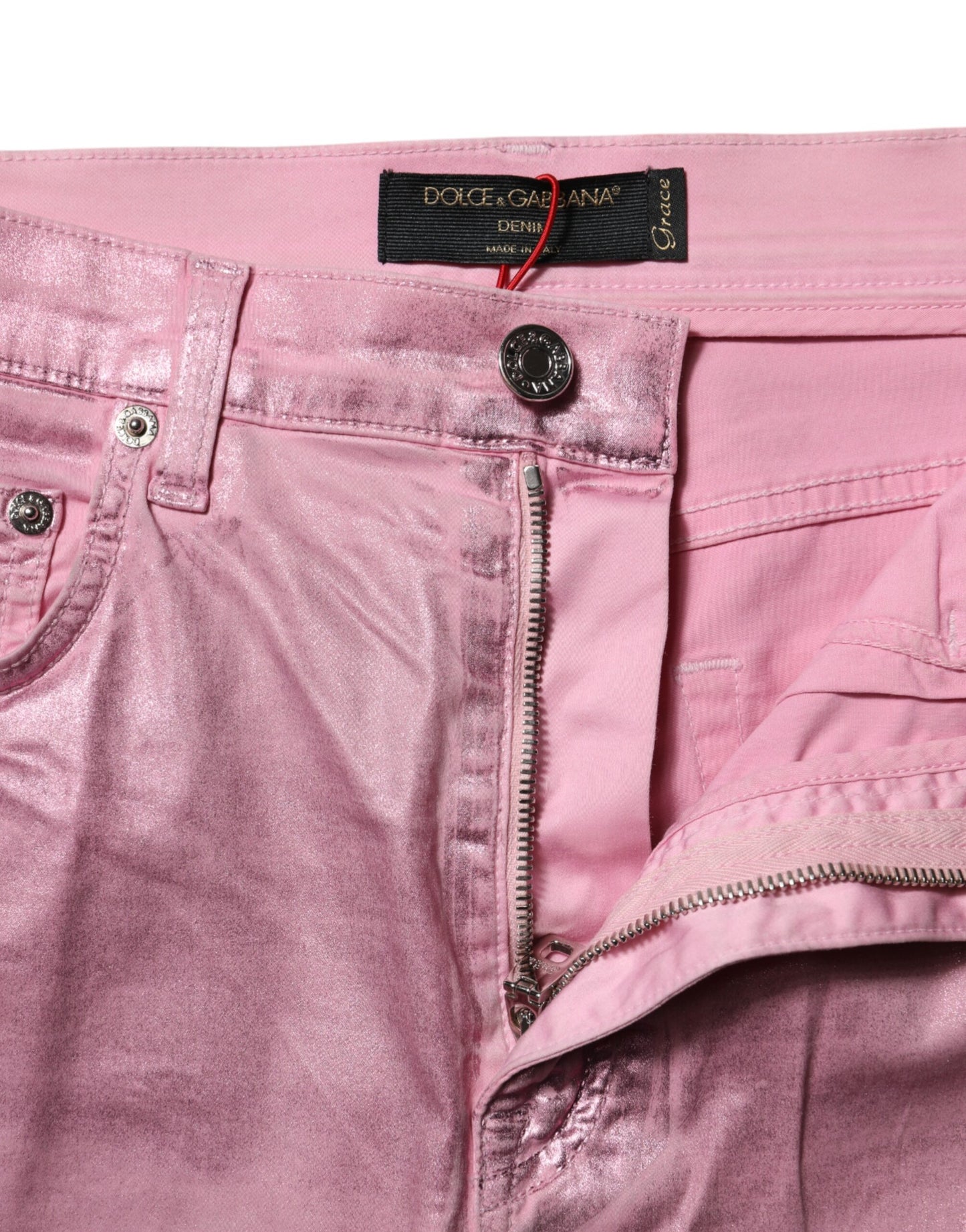 Dolce & Gabbana Pink GRACE High Waisted Skinny Denim Jeans