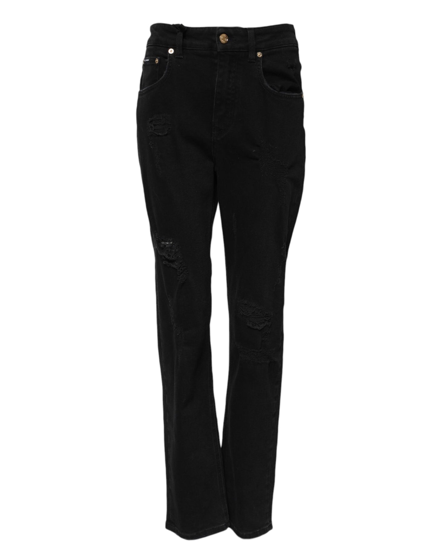 Dolce & Gabbana Black Boyfriend Cotton Flared Denim Jeans