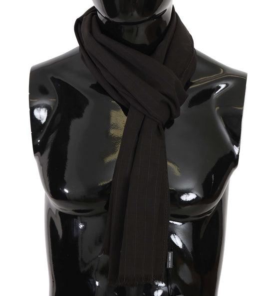 Dolce & Gabbana Elegant Striped Wool Men's Scarf - KALAJ