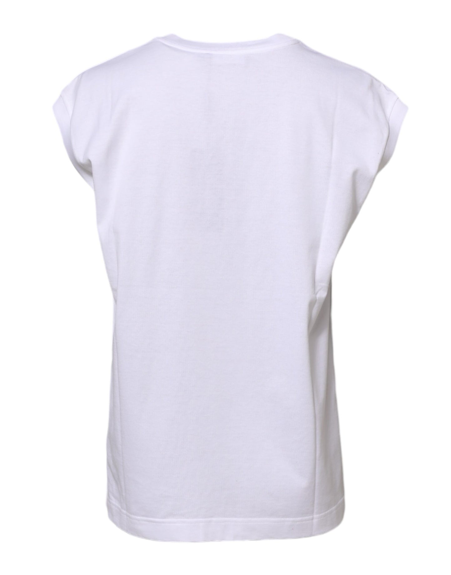 Dolce & Gabbana White Cotton Sleeveless Women Tank T-shirt
