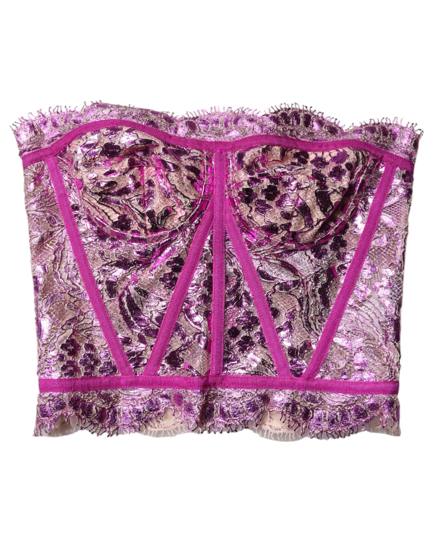 Dolce & Gabbana Pink Bustier Sleeveless Corset Blouse Top