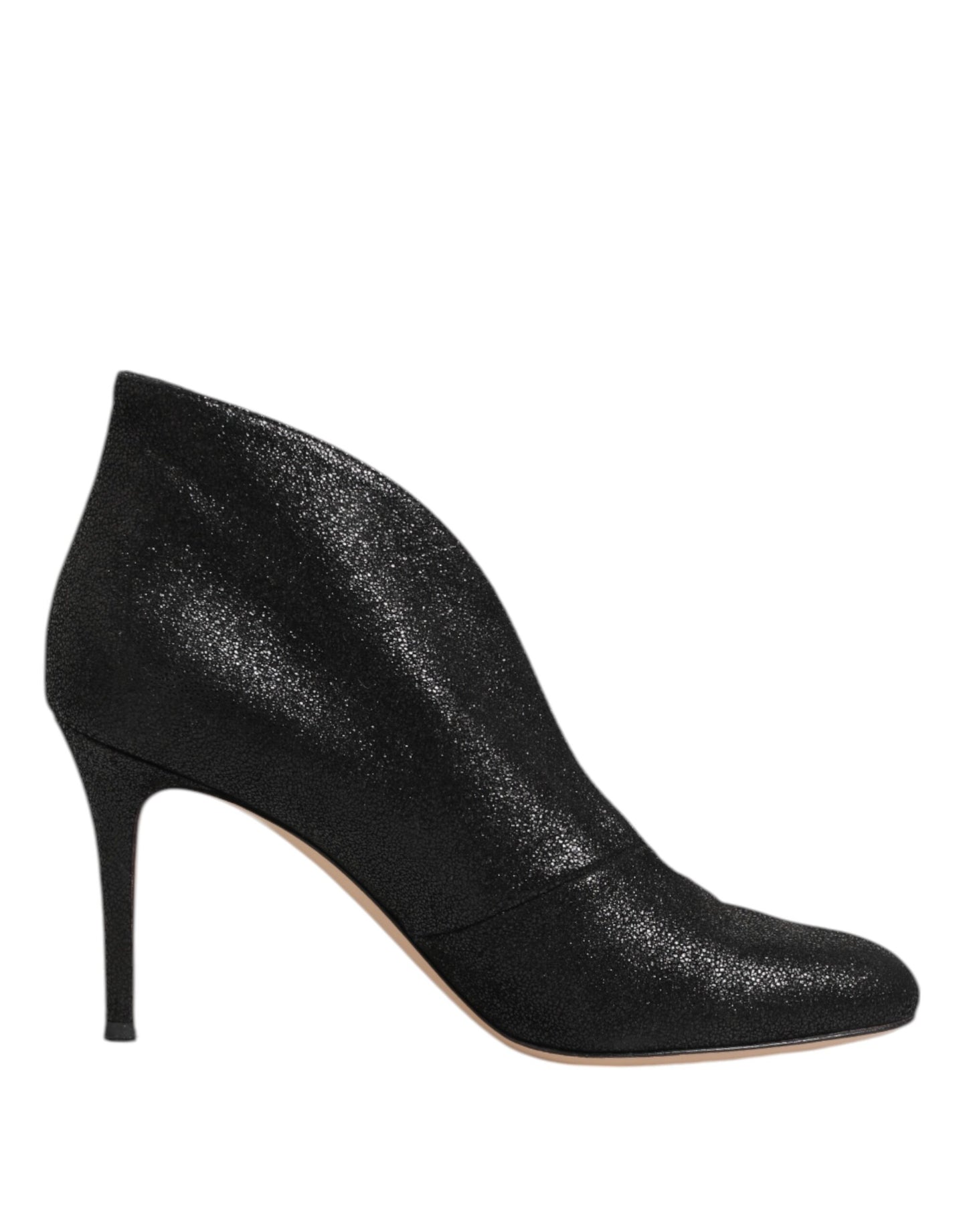 Gianvito Rossi Metallic Black Pump Stiletto Heels Shoes