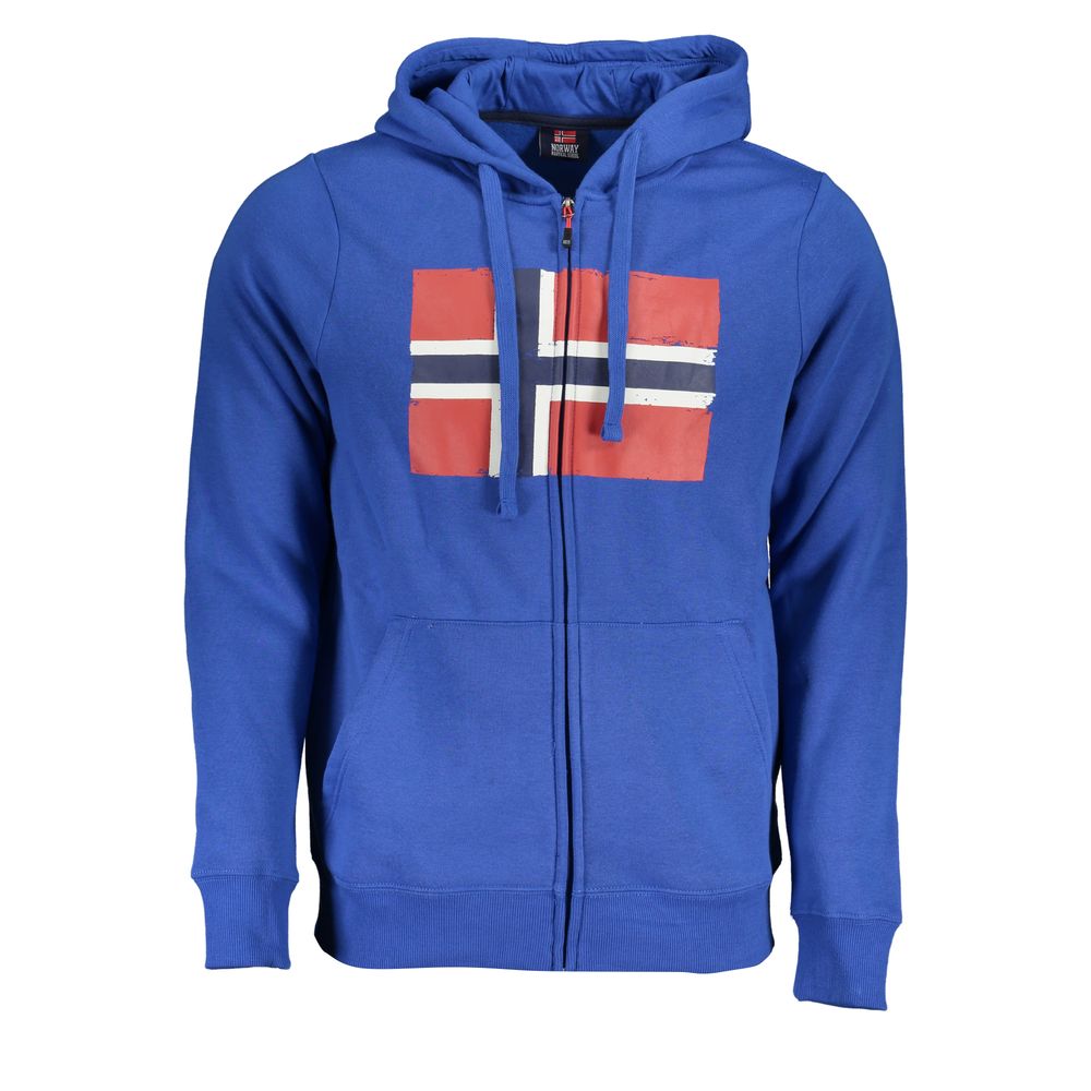 Norway 1963 Blue Cotton Men's Hooded Sweater