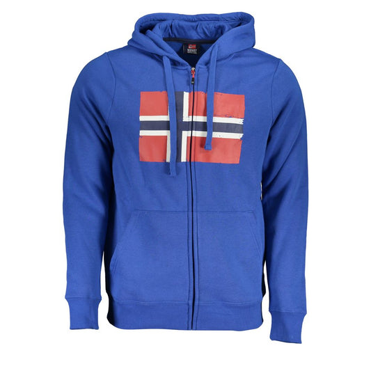 Norway 1963 Blue Cotton Men's Hooded Sweater