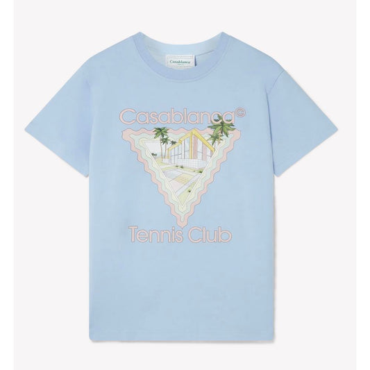 Casablanca Blue Cotton T-Shirt