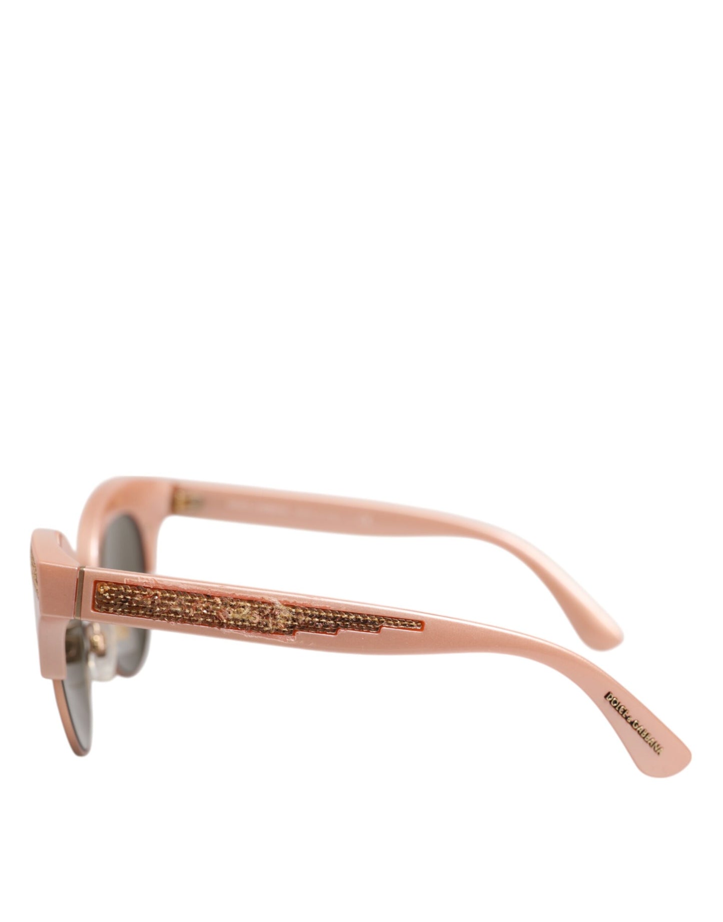 Dolce & Gabbana Pink Gold Mirrored Cat Eye DG6109 Sequined Sunglasses