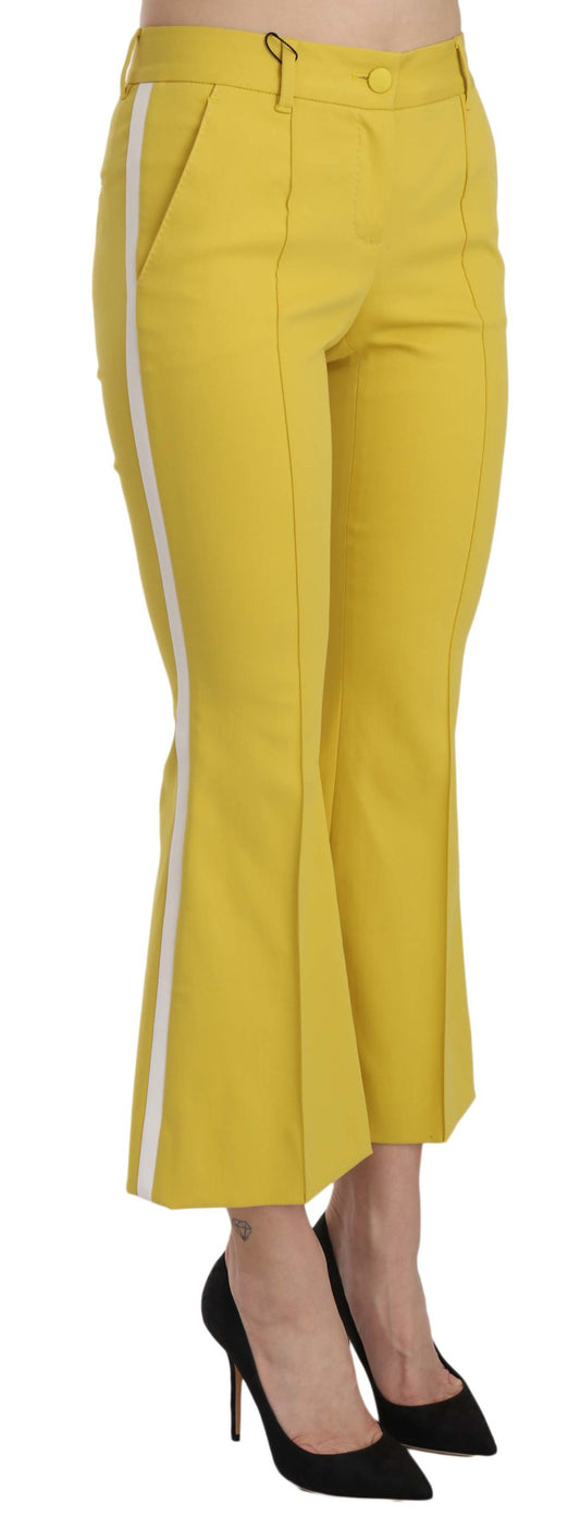 Dolce & Gabbana Chic Yellow Flare Pants for Elegant Evenings