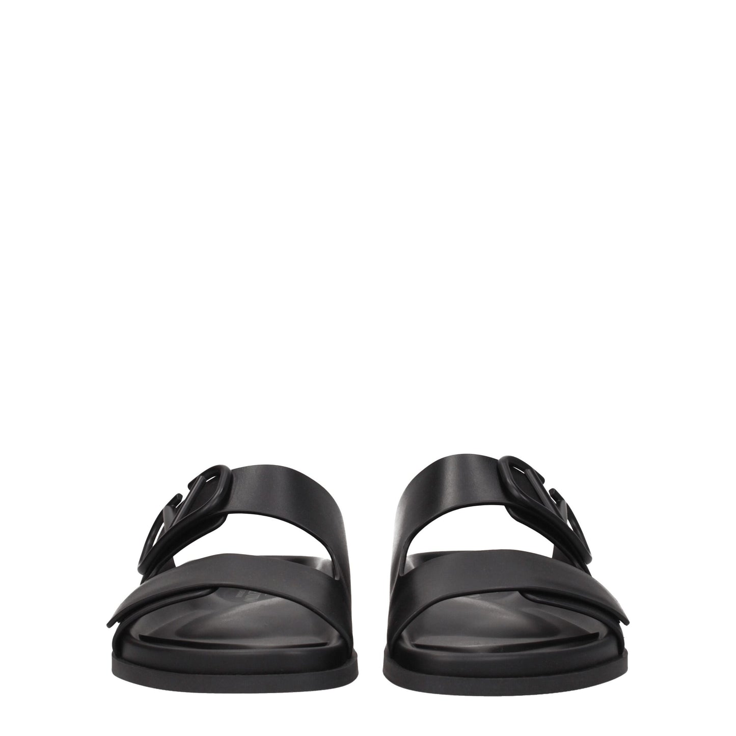 Valentino Garavani Black Leather Slippers