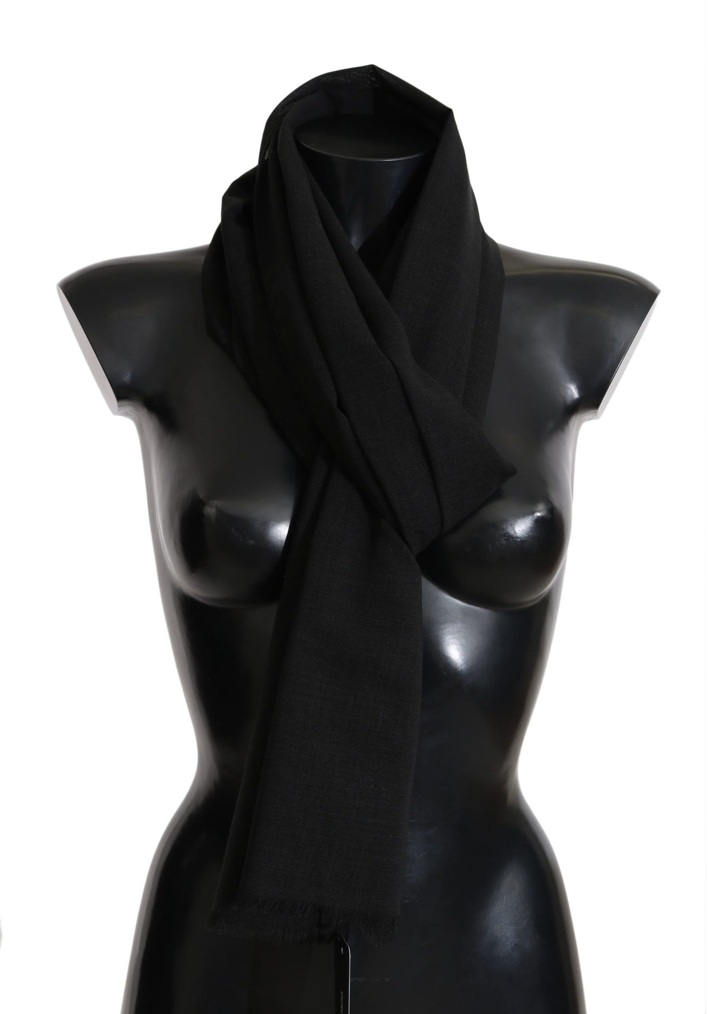 Dolce & Gabbana Elegant Black Wool Blend Scarf - KALAJ