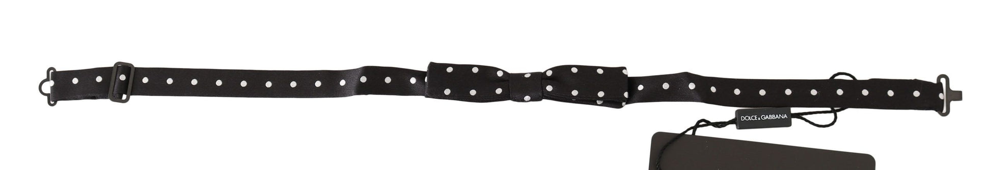 Dolce & Gabbana Elegant Black Polka Dot Silk Bow Tie - KALAJ