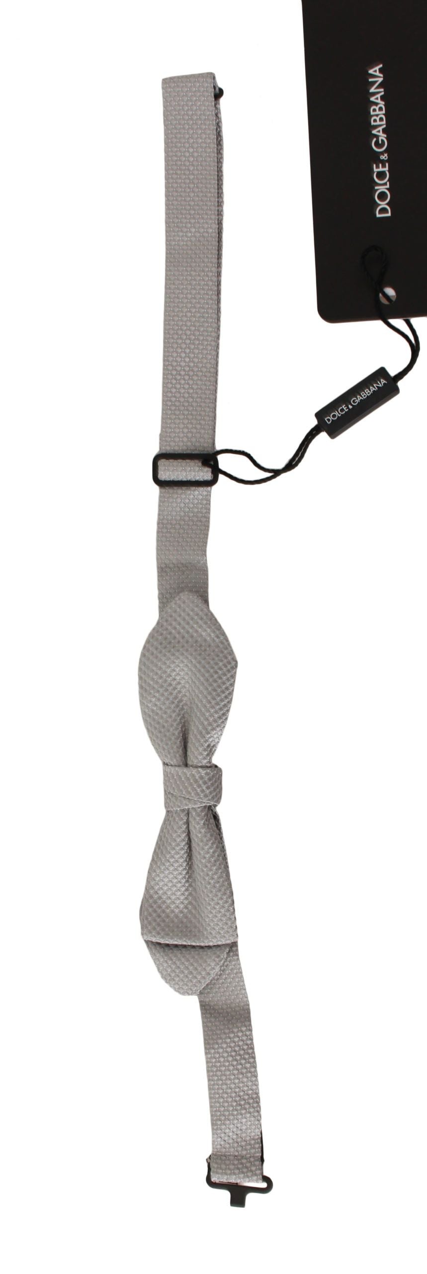 Dolce & Gabbana Elegant Silk Gray Bow Tie - KALAJ