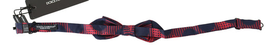 Dolce & Gabbana Elegant Red Checkered Silk Bow Tie - KALAJ