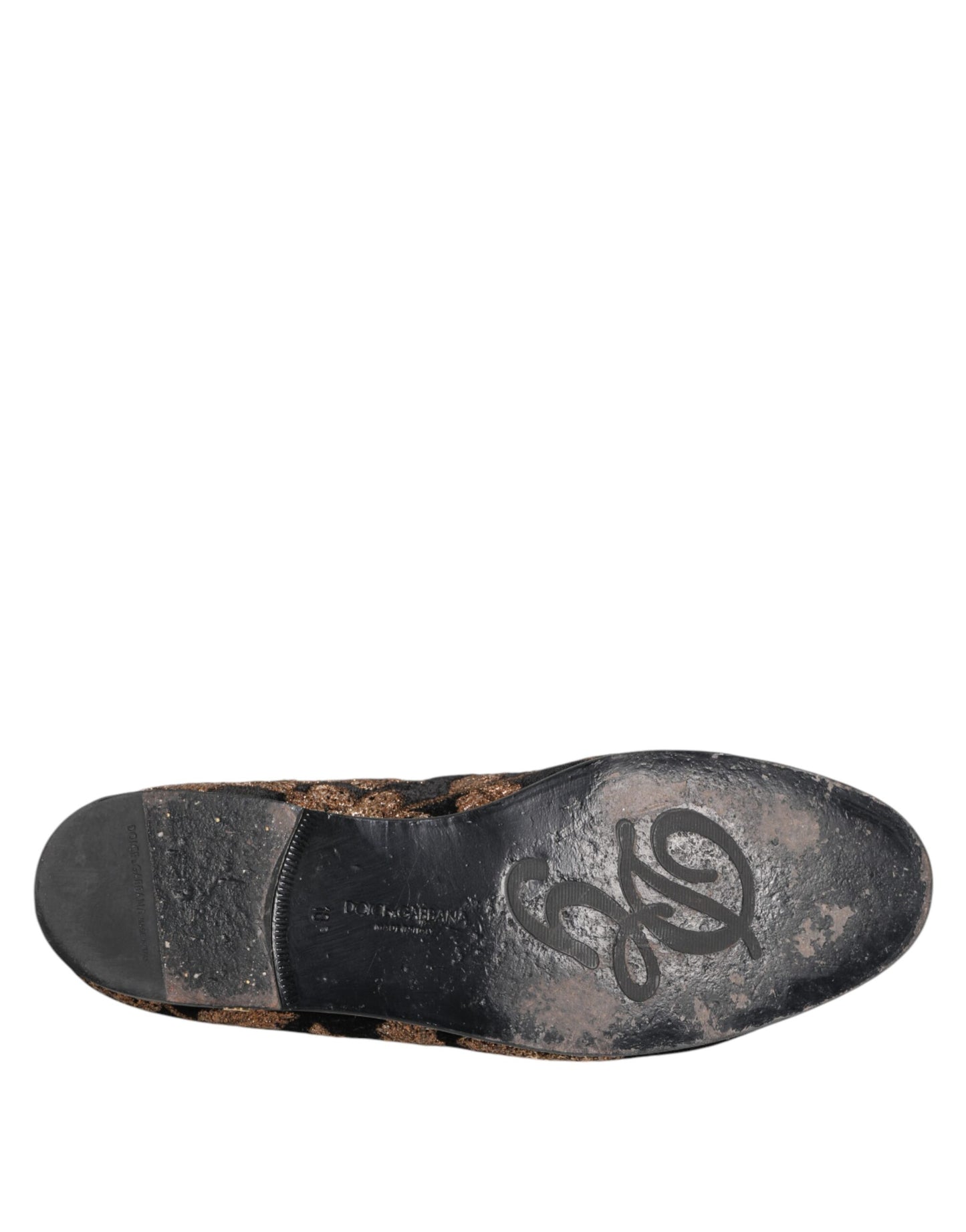 Dolce & Gabbana Black Floral Embroidery Men Loafers Shoes