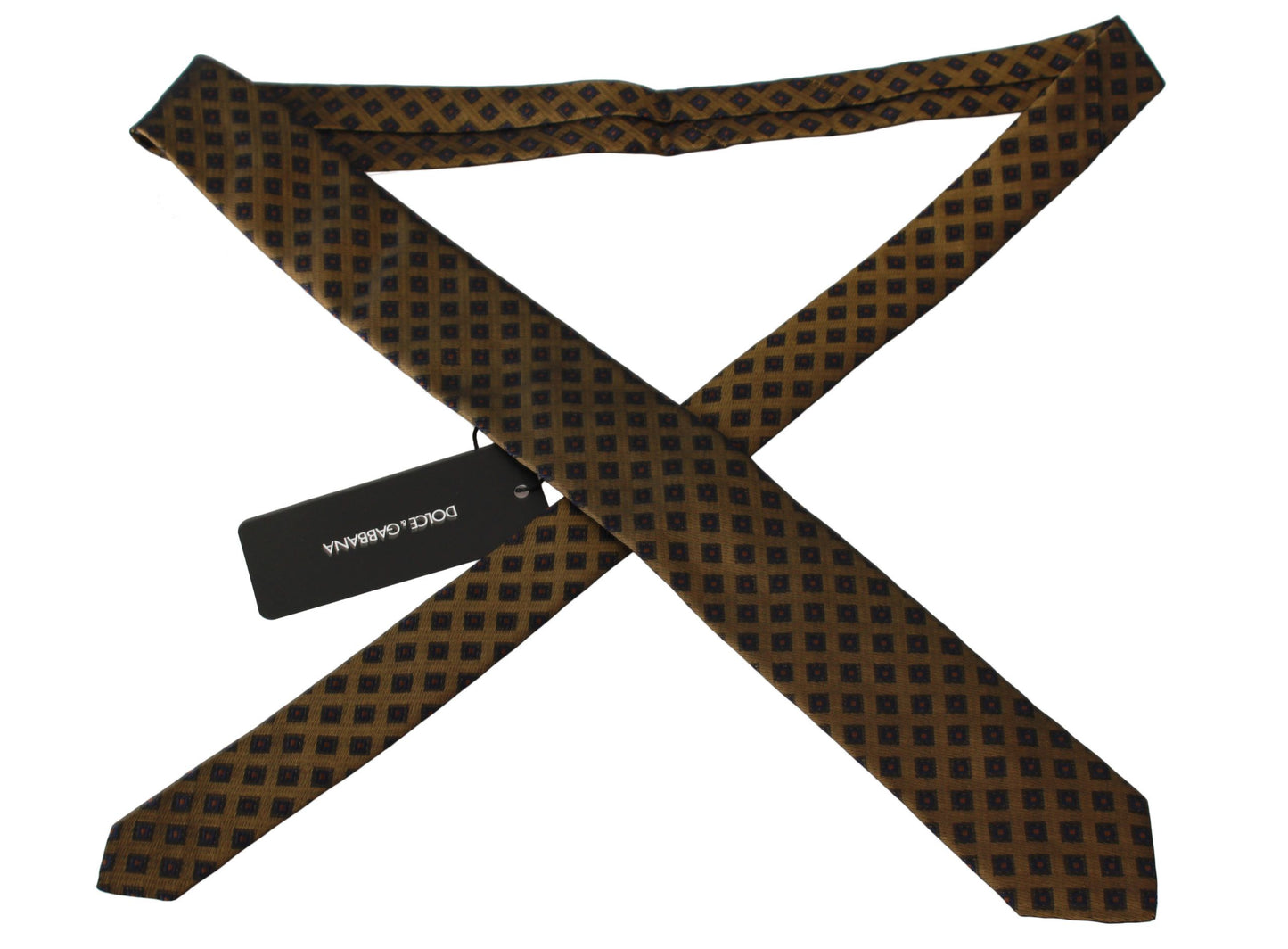 Dolce & Gabbana Elegant Brown Patterned Silk Blend Necktie - KALAJ