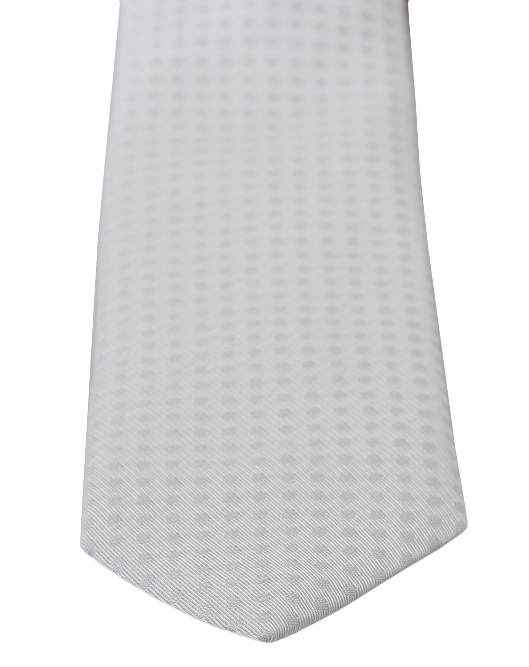 Dolce & Gabbana Elegant White Patterned Silk Blend Neck Tie - KALAJ