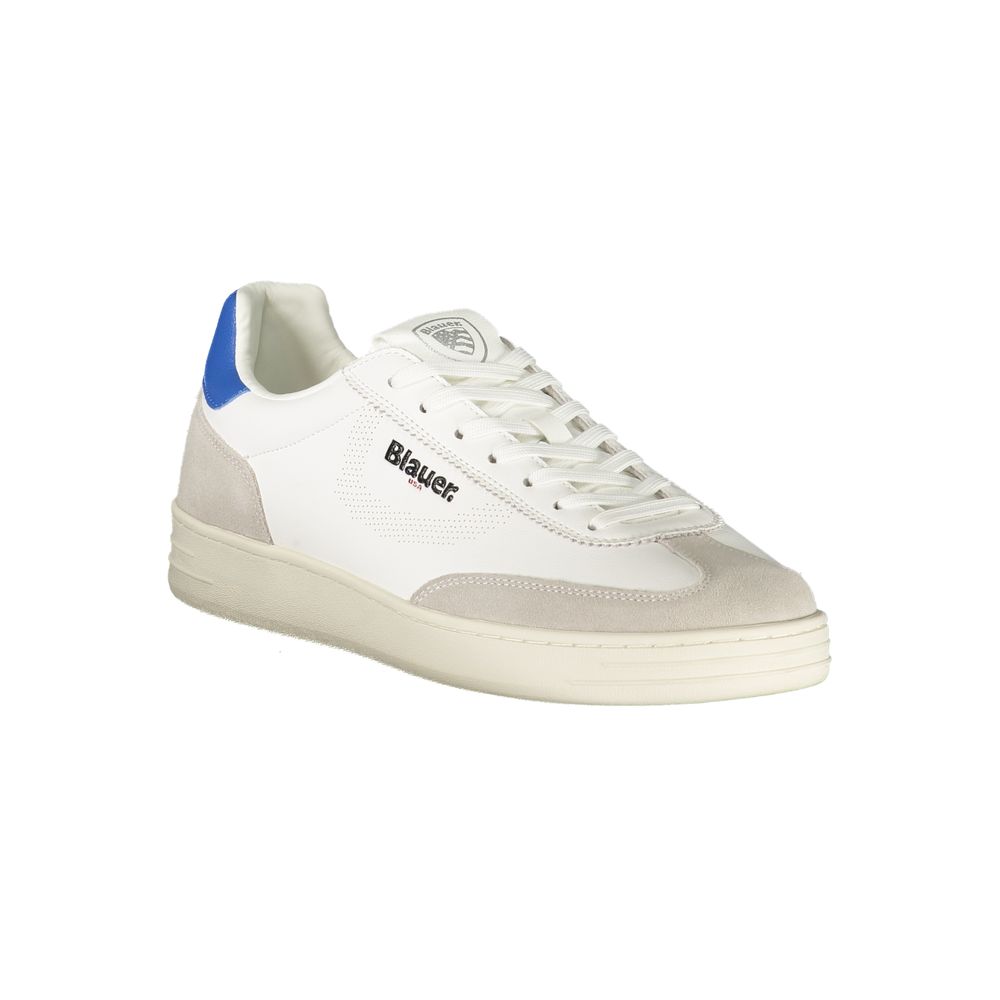 Blauer White Polyester Sneaker