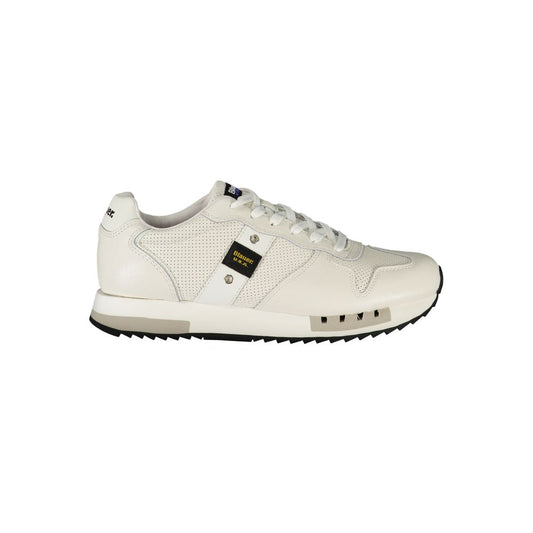 Blauer White Polyester Sneaker