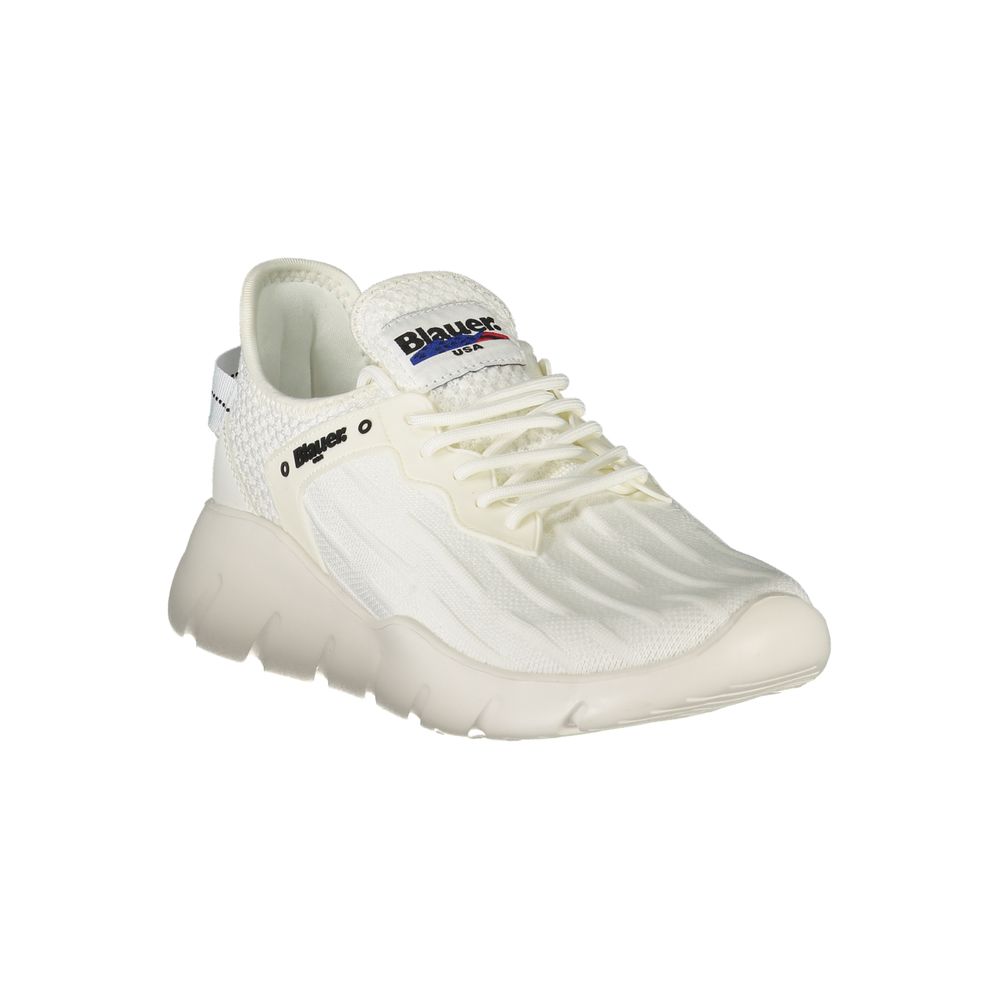 Blauer White Polyester Sneaker