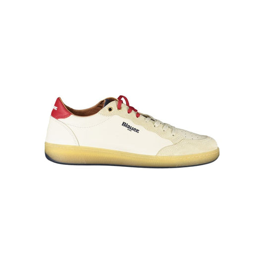 Blauer White Polyester Sneaker