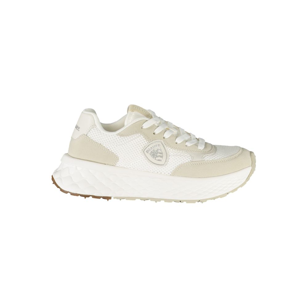 Blauer White Polyester Sneaker