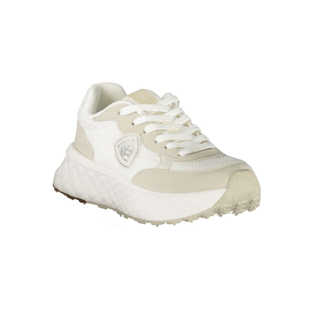 Blauer White Polyester Sneaker