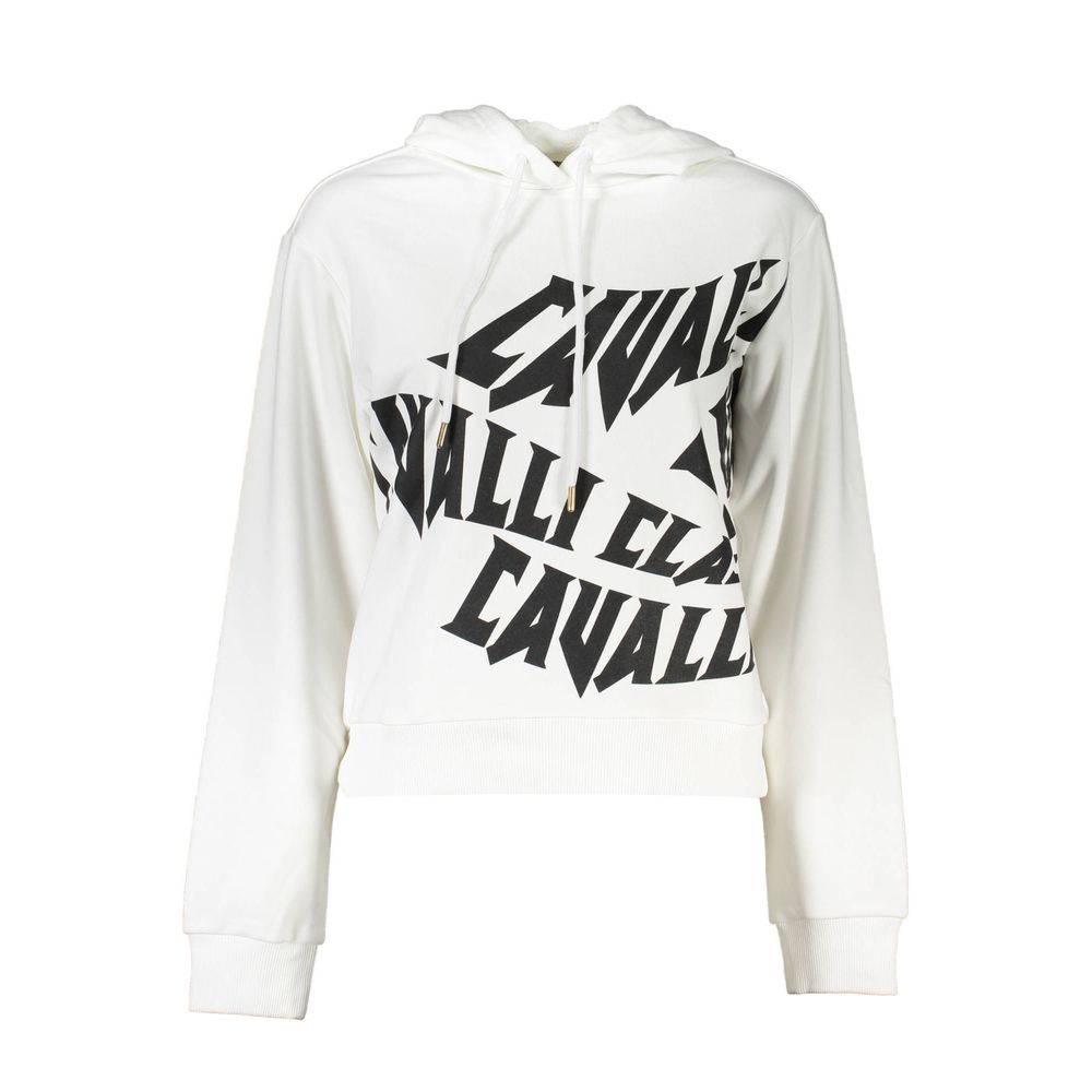 Cavalli Class White Cotton Sweatshirt