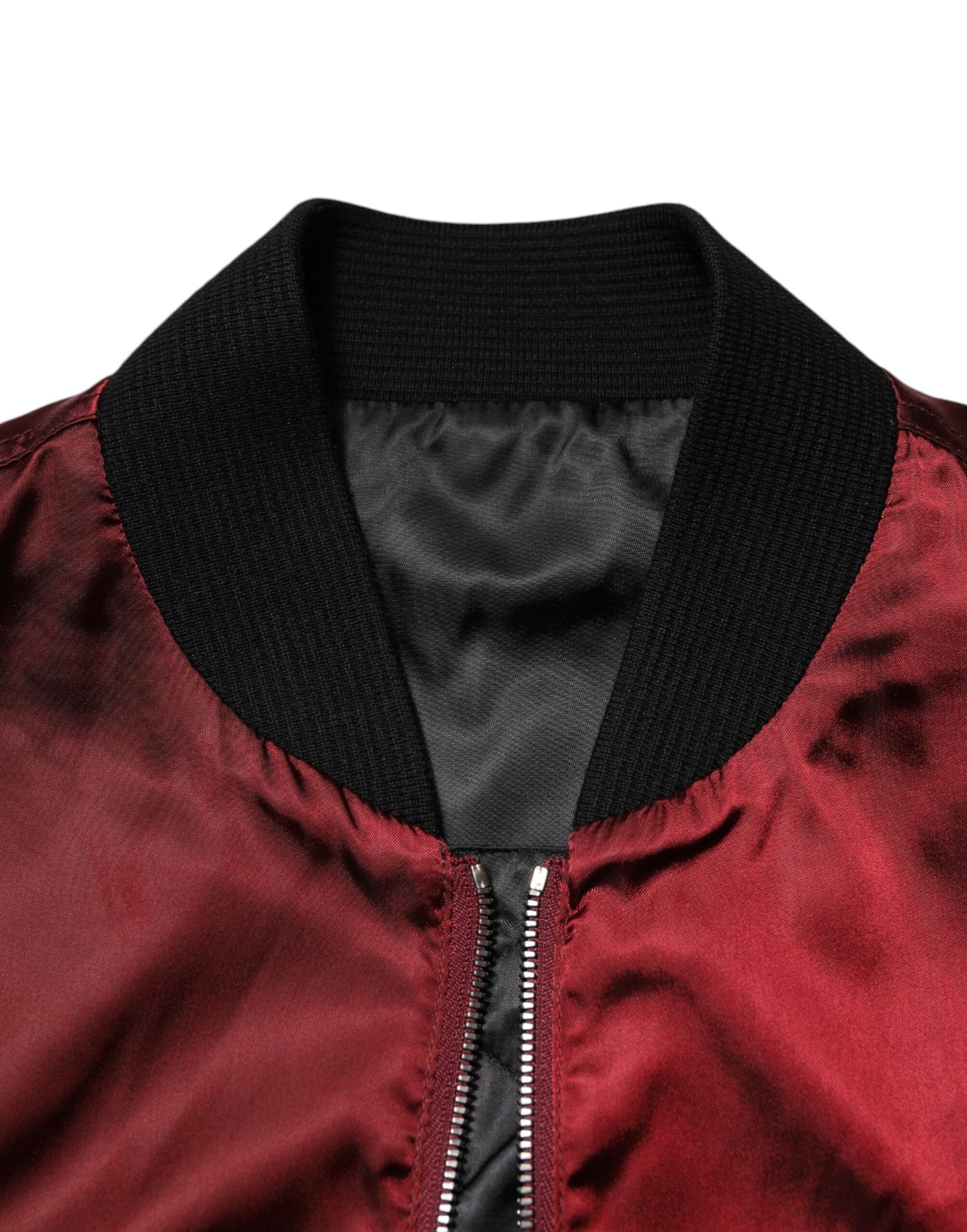 Dolce & Gabbana Maroon Nylon DG Crown Embroidery Jacket