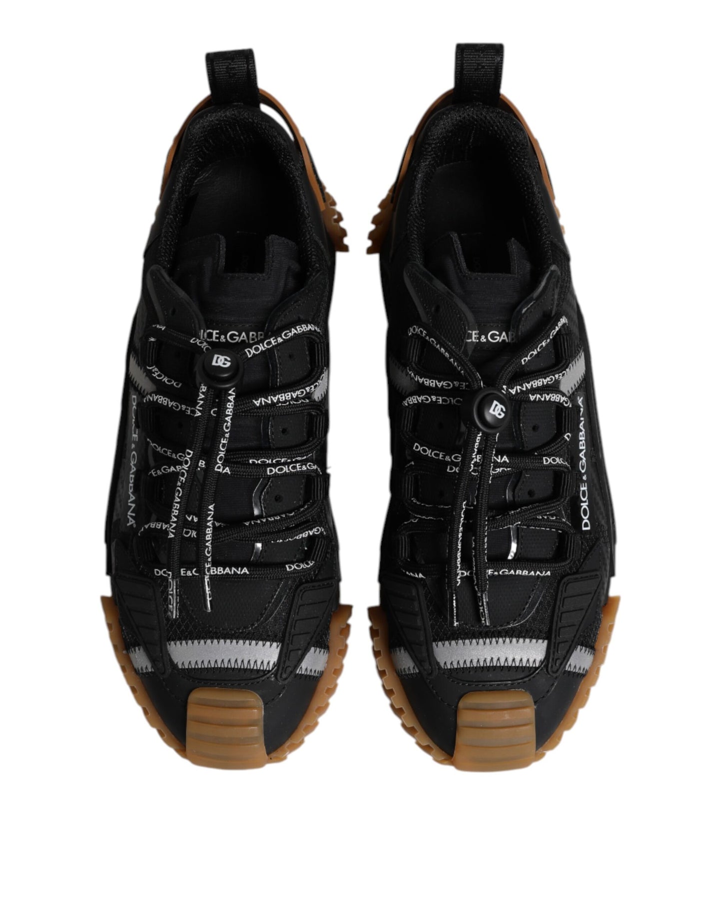 Dolce & Gabbana Black Logo Lace Up Low Top NS1 Sneakers Shoes