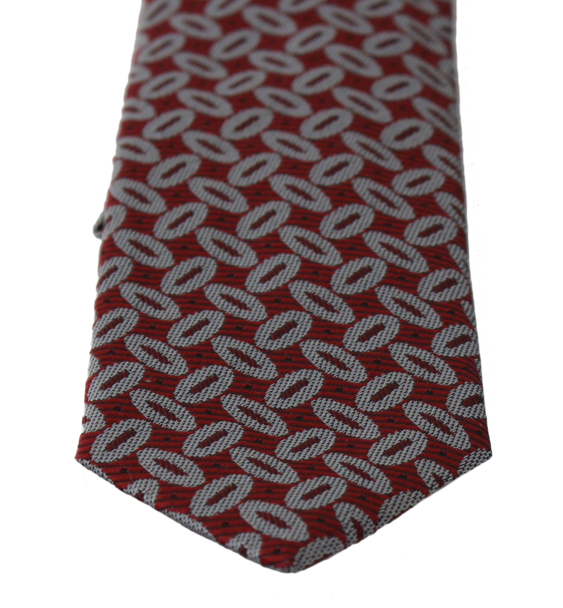 Dolce & Gabbana Elegant Red Printed Silk Neck Tie - KALAJ