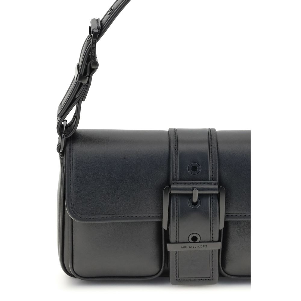 Michael Kors Black Calf Leather Bos Taurus Shoulder Bag