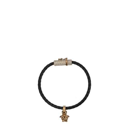 Versace Black Leather Bracelet