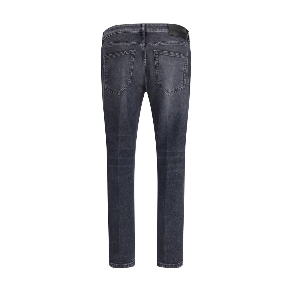 PT Torino Gray Cotton Slim Fit Jeans
