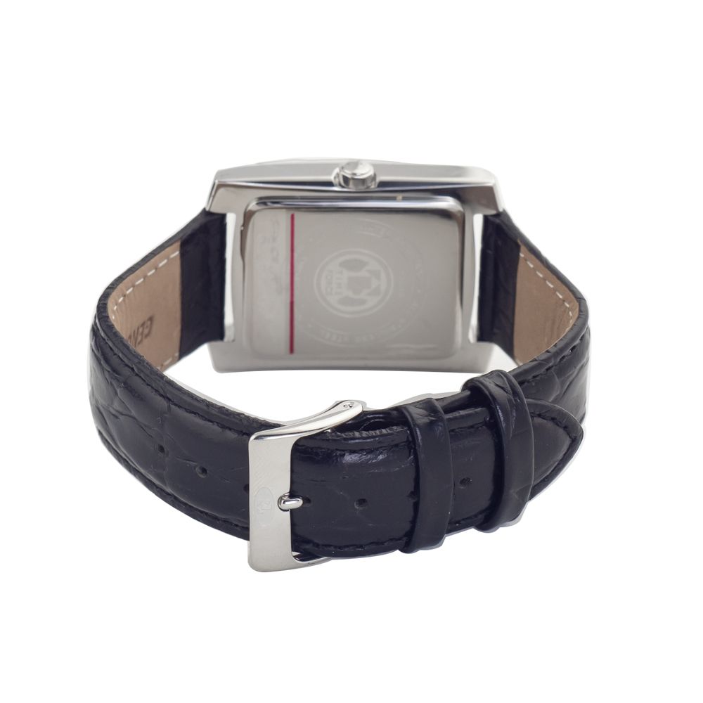 Time Force Black Leather Dress Watch