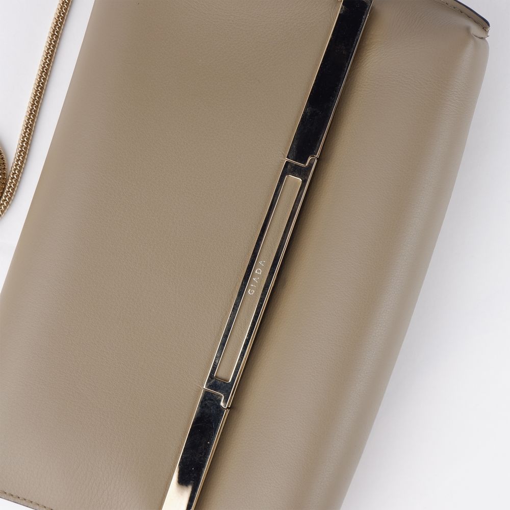 Giada Beige Leather Women Shoulder Bag