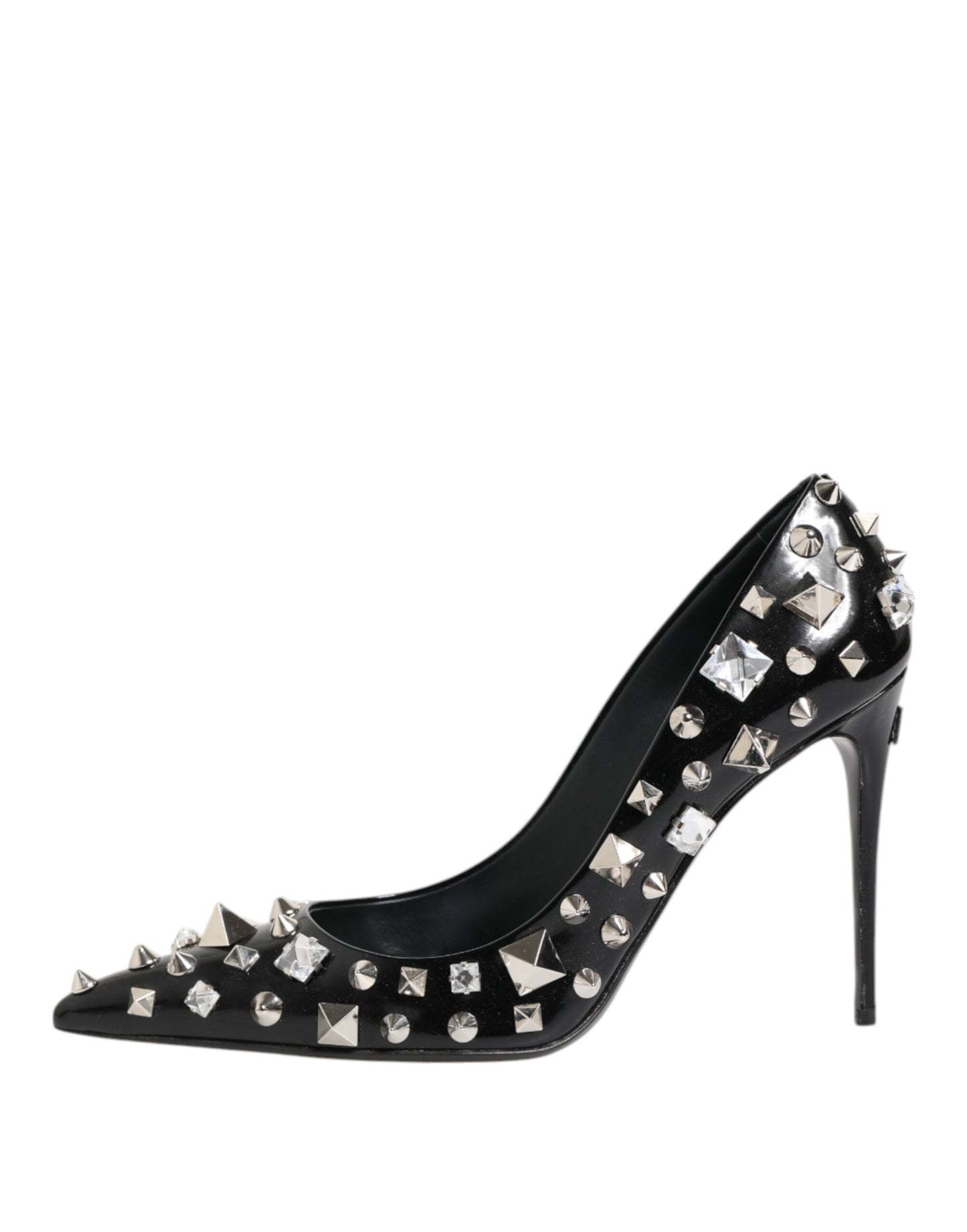 Dolce & Gabbana Black Crystals Studs Stiletto Pumps Shoes