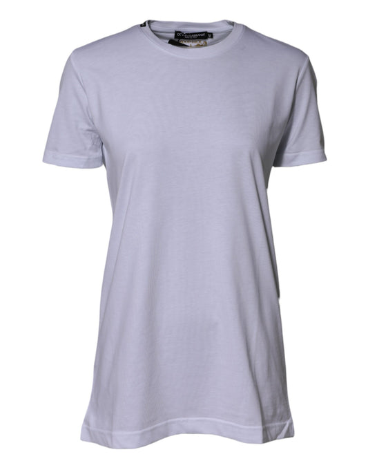 Dolce & Gabbana White Cotton Goodluck 2023 Crew Neck T-shirt