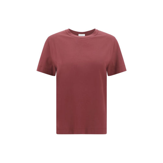 Brunello Cucinelli Bordeaux Cotton T-Shirt