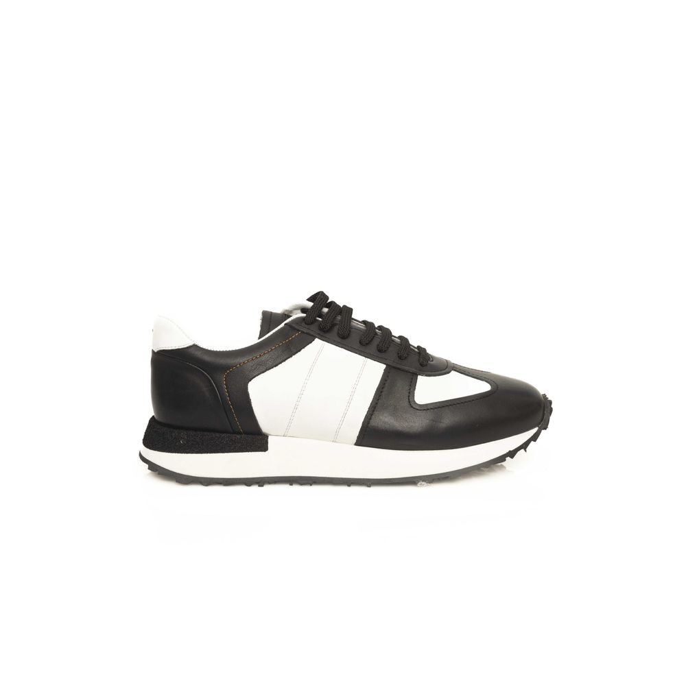 Cerruti 1881 Black And White Calfskin Sneaker